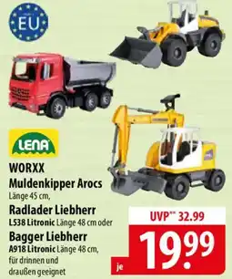 Famila Nord Ost LENA WORXX Muldenkipper Arocs Radlader Liebherr oder L538 Litronic oder Bagger Liebherr A918 Litronic Angebot