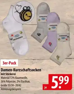 Famila Nord Ost Damen-Kurzschaftsocken mit Stickerei Angebot