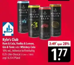 Famila Nord Ost Kyle's Club Rum & Cola, Vodka & Lemon, Gin & Tonic oder Whiskey-Cola Angebot