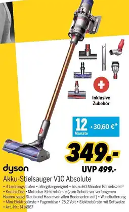 MEDIMAX dyson Akku-Stielsauger V10 Absolute Angebot