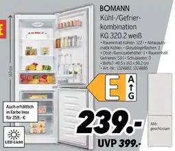 MEDIMAX BOMANN Kühl-/Gefrierkombination KG 320.2 weiß Angebot