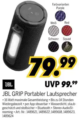 MEDIMAX JBL GRIP Portabler Lautsprecher Angebot