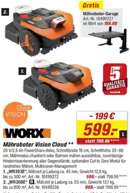 toom Baumarkt WORX Mähroboter Vision Cloud Angebot