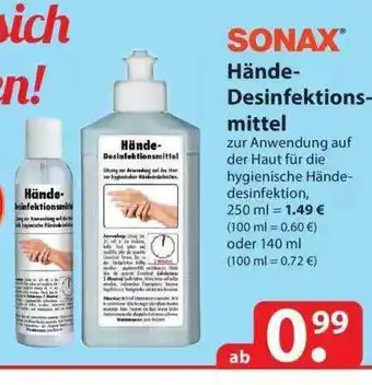 Famila Nord Ost Sonax Hände-desinfektionsmittel Angebot