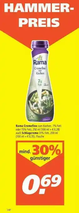 Marktkauf Rama Cremefine Oder Schlagcreme Angebot