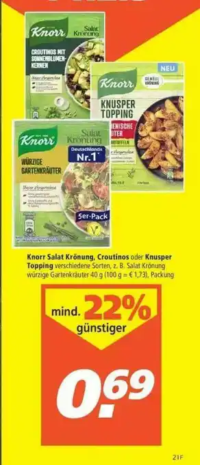 Marktkauf Knorr Salat Krönung, Croutinos Oder Knusper Topping Angebot