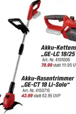 toom Baumarkt Einhell Akku-Rasentrimmer ,,GE-CT 18 Li-Solo" Angebot