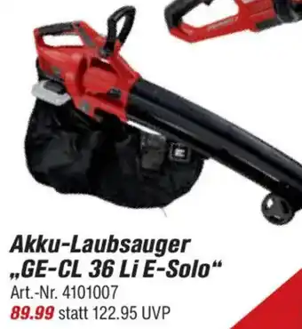 toom Baumarkt Einhell Akku-Laubsauger ,,GE-CL 36 Li E-Solo" Angebot
