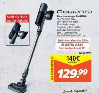 Marktkauf Rowenta Handstaubsauger Rh6837wo Angebot