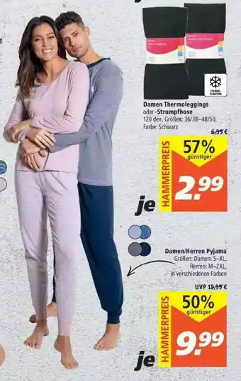 Marktkauf Damen Thermoleggings Oder -strumpfhose Oder Herren Pyjama Angebot