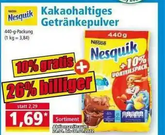 Norma Nesquik Kakaohaltiges Geränkepulver Angebot