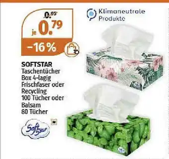 Müller Softstar Taschentücher Box 4-lagig Frischfaser Oder Recycling Angebot