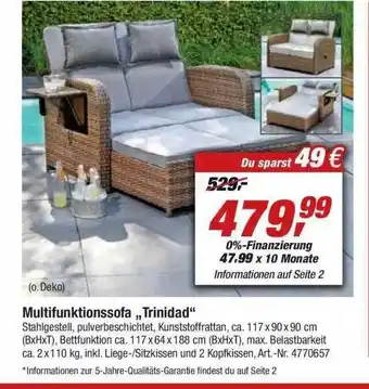 toom Baumarkt Multifunktionssofa „trinidad” Angebot