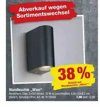 toom Baumarkt Wandleuchte „wien” Angebot