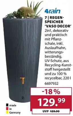 Dehner 4rain Regenspeicher 'vaso decor' Angebot