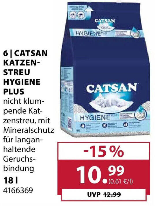 Catsan katzenstreu hygiene plus 18 L Angebot bei Dehner