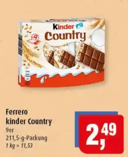 Markant Ferrero kinder Country Angebot