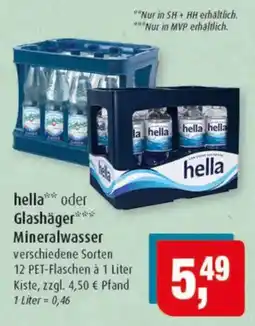 Markant hella oder Glashäger Mineralwasser Angebot