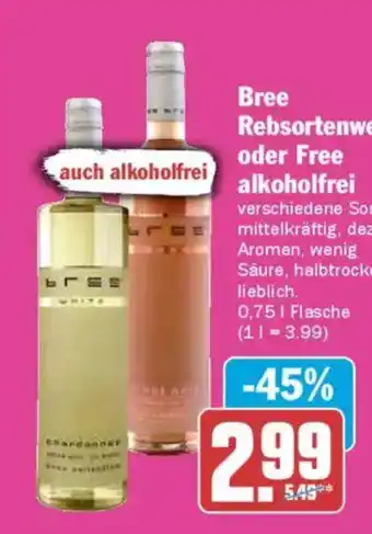 AEZ Bree Rebsortenweine oder Free alkoholfrei Angebot
