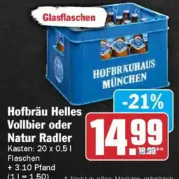 AEZ Hofbräu Helles Vollbier oder Natur Radler Angebot