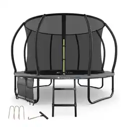 Netto Marken-Discount Juskys Trampolin SkyBounce L Ø 366 cm – Gartentrampolin mit PowerSpring Sprungfedern & Leiter Angebot
