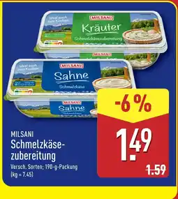 Aldi Nord Milsani kräuter schmelzkäsezubereitung Angebot