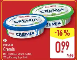 Aldi Nord Milsani cremia natur Angebot