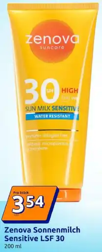 Action Zenova Sonnenmilch Sensitive LSF 30 Angebot