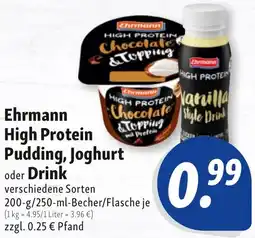 Nah & Frisch Ehrmann High Protein Pudding, Joghurt oder Drink Angebot