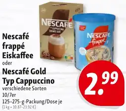 Nah & Frisch Nescafé frappé Eiskaffee oder Nescafé Gold Typ Cappuccino Angebot