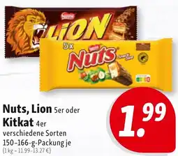 Nah & Frisch Nuts, Lion oder Kitkat Angebot