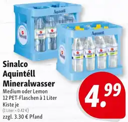 Nah & Frisch Sinalco Aquintéll Mineralwasser Angebot