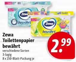 Nah & Frisch Zewa Toilettenpapier bewährt Angebot