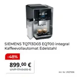 MediaMarkt SIEMENS TQ713D03 EQ700 integral Kaffeevollautomat Edelstahl Angebot
