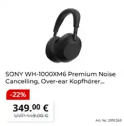MediaMarkt SONY WH-1000XM6 Premium Noise Cancelling, Over-ear Kopfhörerer Angebot