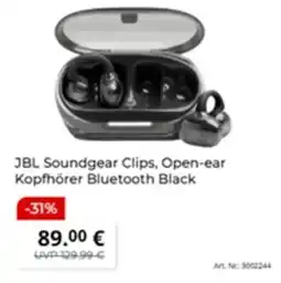 MediaMarkt JBL Soundgear Clips, Open-ear Kopfhörer Bluetooth Black Angebot