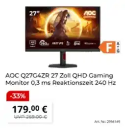 MediaMarkt AOC Q27G4ZR 27 Zoll QHD Gaming Monitor Angebot