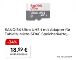 MediaMarkt SANDISK Ultra UHS-I mit Adapter für Tablets, Micro-SDXC Speicherkarte Angebot