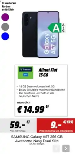 MediaMarkt SAMSUNG Galaxy A57 256 GB Awesome Navy Dual SIM Angebot