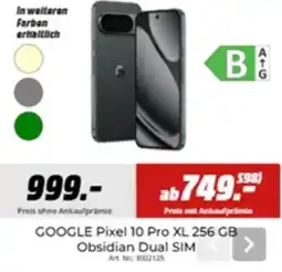 MediaMarkt GOOGLE Pixel 10 Pro XL 256 GB Obsidian Dual SIM Angebot