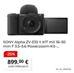 MediaMarkt SONY Alpha ZV-E10 II KIT mit 16-50 mm F3.5-5.6 Powerzoom-Kit-... Angebot