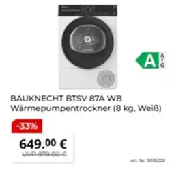 MediaMarkt BAUKNECHT BTSV 87A WB Wärmepumpentrockner Angebot