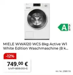 MediaMarkt MIELE WWA120 WCS 8kg Active W1 White Edition Waschmaschine (8 kg Angebot