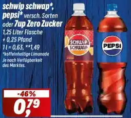 Simmel schwip schwap, pepsi oder 7up Zero Zucker Angebot