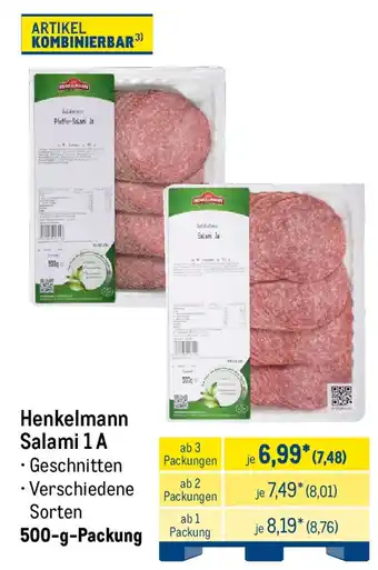 METRO Henkelmann Salami 1 A Angebot