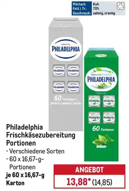 METRO Philadelphia Frischkäsezubereitung Portionen Angebot