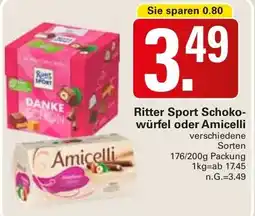WEZ Ritter Sport Schokowürfel oder Amicelli Angebot