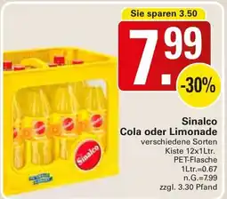 WEZ Sinalco Cola oder Limonade Angebot