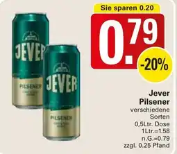 WEZ Jever Pilsener Angebot
