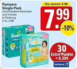 WEZ Pampers Single-Pack Angebot